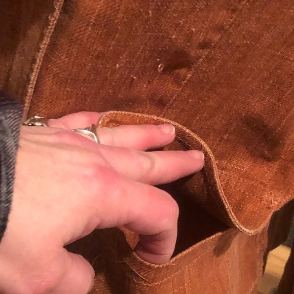 KENNETH COLE REACTION size 14 rusty orange linen mandarin color pockets - Picture 12 of 16